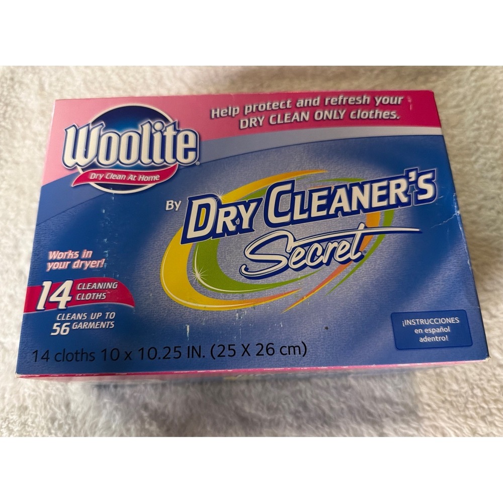 Woolite Dry Clean At Home By Dry Cleaner's Secret 14 Pack Cloths NIB Sealed